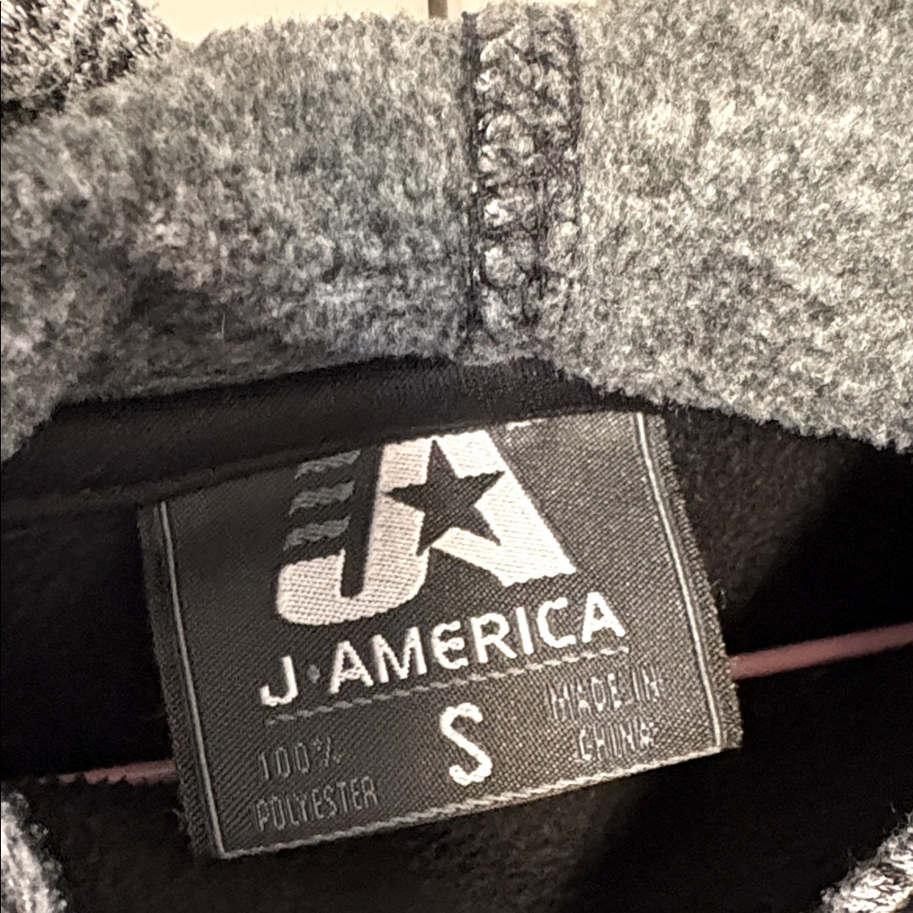 [J. America] Goat Baseball Athletic Performance Graphic Black/Grey Hoodie Mens S - Picture 9 of 9